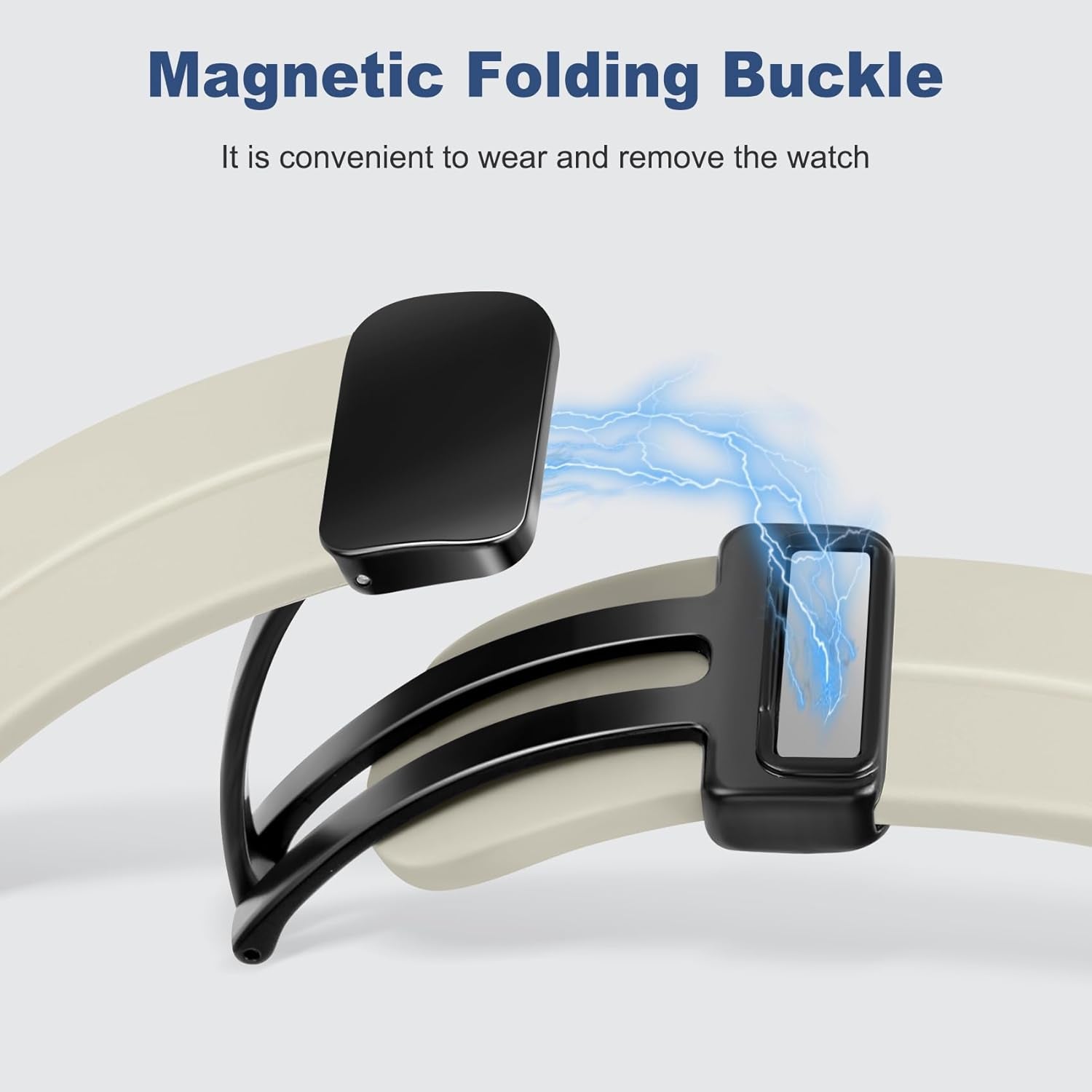 Silicone Watch Band Compatible with Apple Watch Band 38Mm 40Mm 41Mm 42Mm 44Mm 45Mm 49Mm, Magnetic Folding Buckle Sport Watch Strap for Women Men,Adjustable Watch Wristband for Iwatch Series 8/7/6/5/4/3/2/1 Se Ultra