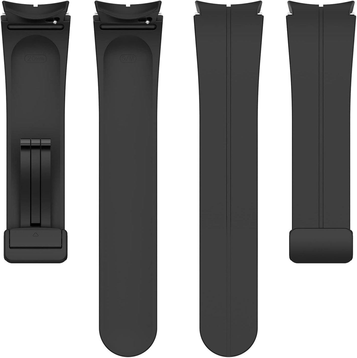 Silicone Magnetic Buckle Band Compatible with Samsung Galaxy Watch 5 40Mm 44Mm/Galaxy Watch 5 Pro 45Mm, Waterproof Silicone Sport No Gap Connector Smartwatch Bands for Galaxy Watch 4