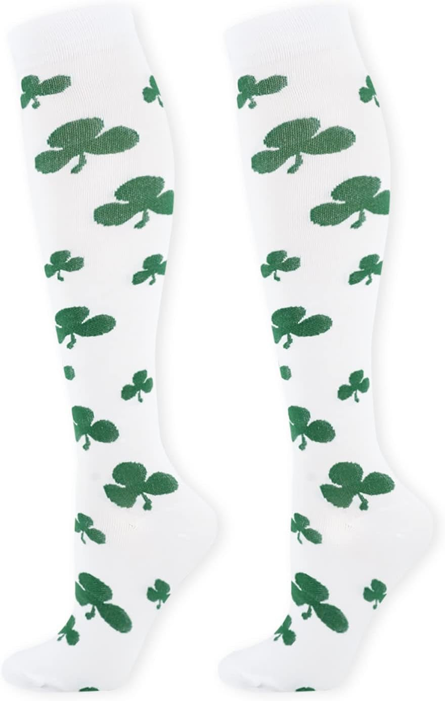 Junely Compression Socks for Women Knee High Festival Socks for Running Work Support Nurses Pregnancy Travel