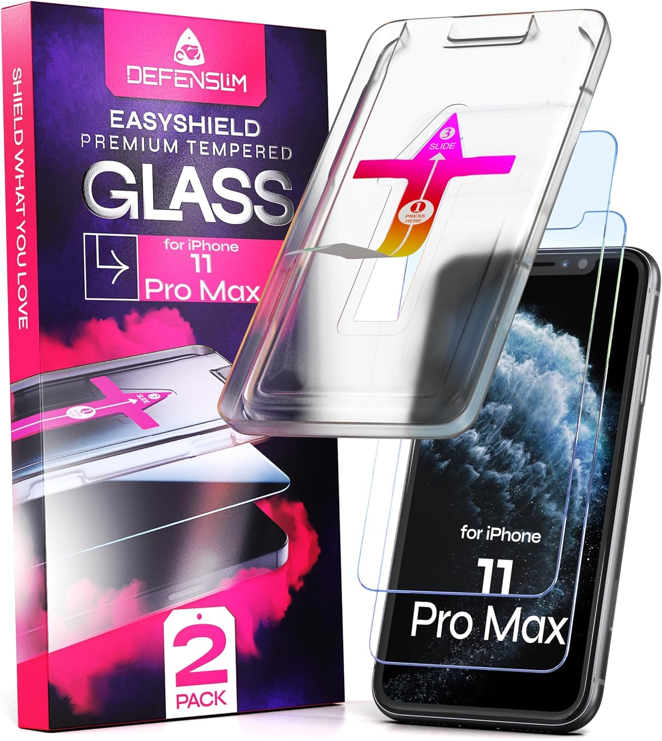 Screen Protector Compatible with Iphone 15/16 (2Pack), Easy Auto-Align Install Kit, 6.1" Tempered Glass, 9H Hardness, Ultra HD Clear, Case Friendly, Easyshield