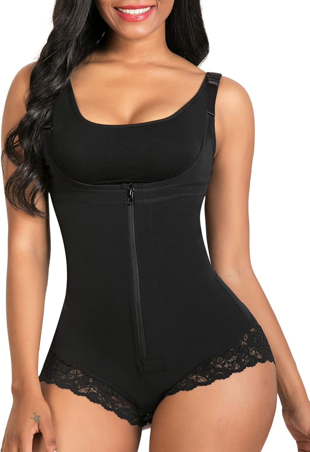 Shapewear for Women Tummy Control Fajas Colombianas Body Shaper Zipper Open Bust Bodysuit