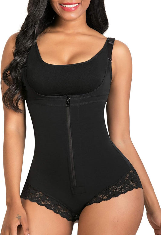 Shapewear for Women Tummy Control Fajas Colombianas Body Shaper Zipper Open Bust Bodysuit