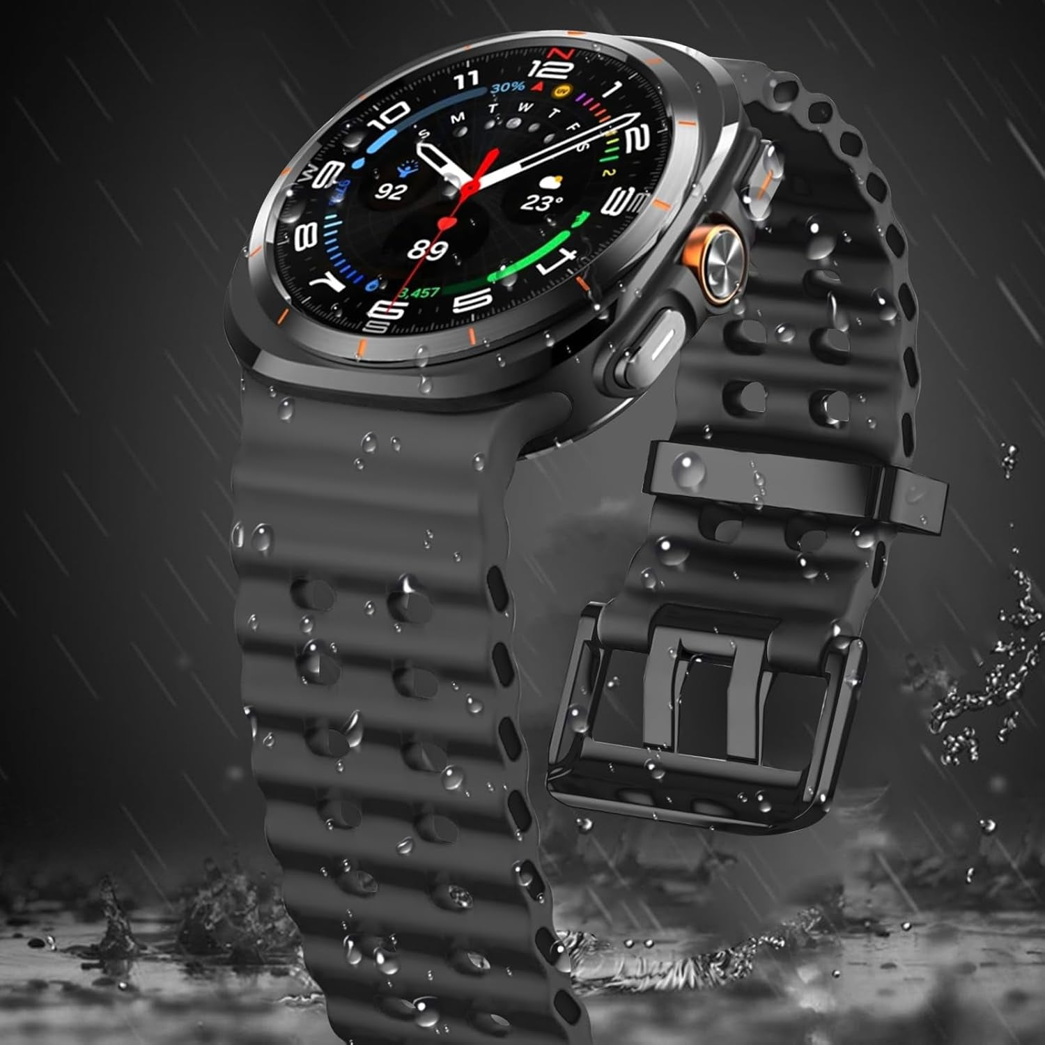 Sport Silicone Bands Compatible for Samsung Galaxy Watch Ultra 47Mm (2024), Breathable Wristband Waterproof Replacement Soft Silicone Strap for Women Men