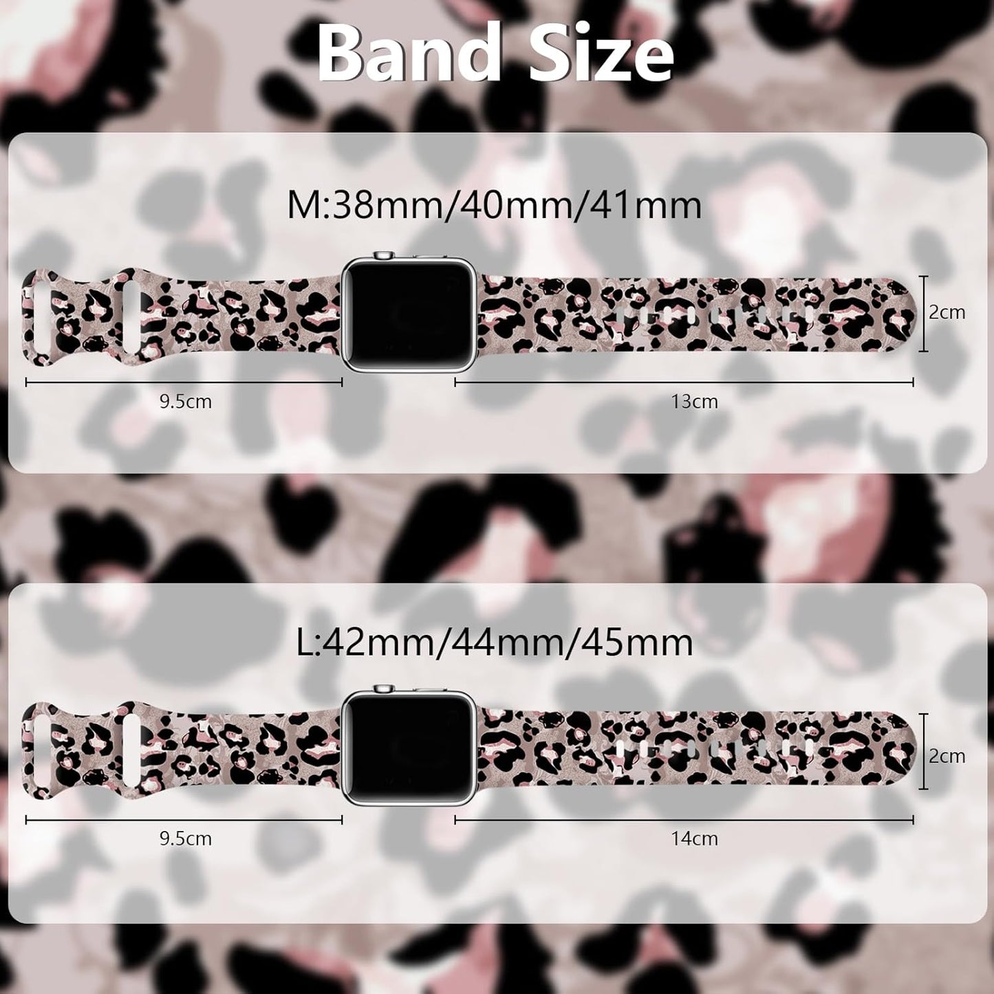 Leopard Print Compatible with Apple Watch Band for Women Girls 38Mm 40Mm 41Mm, Cheetah Print Sport Strap for Iwatch Series Ultra SE 8 7 6 5 4 3 2 1, Brown Leopard