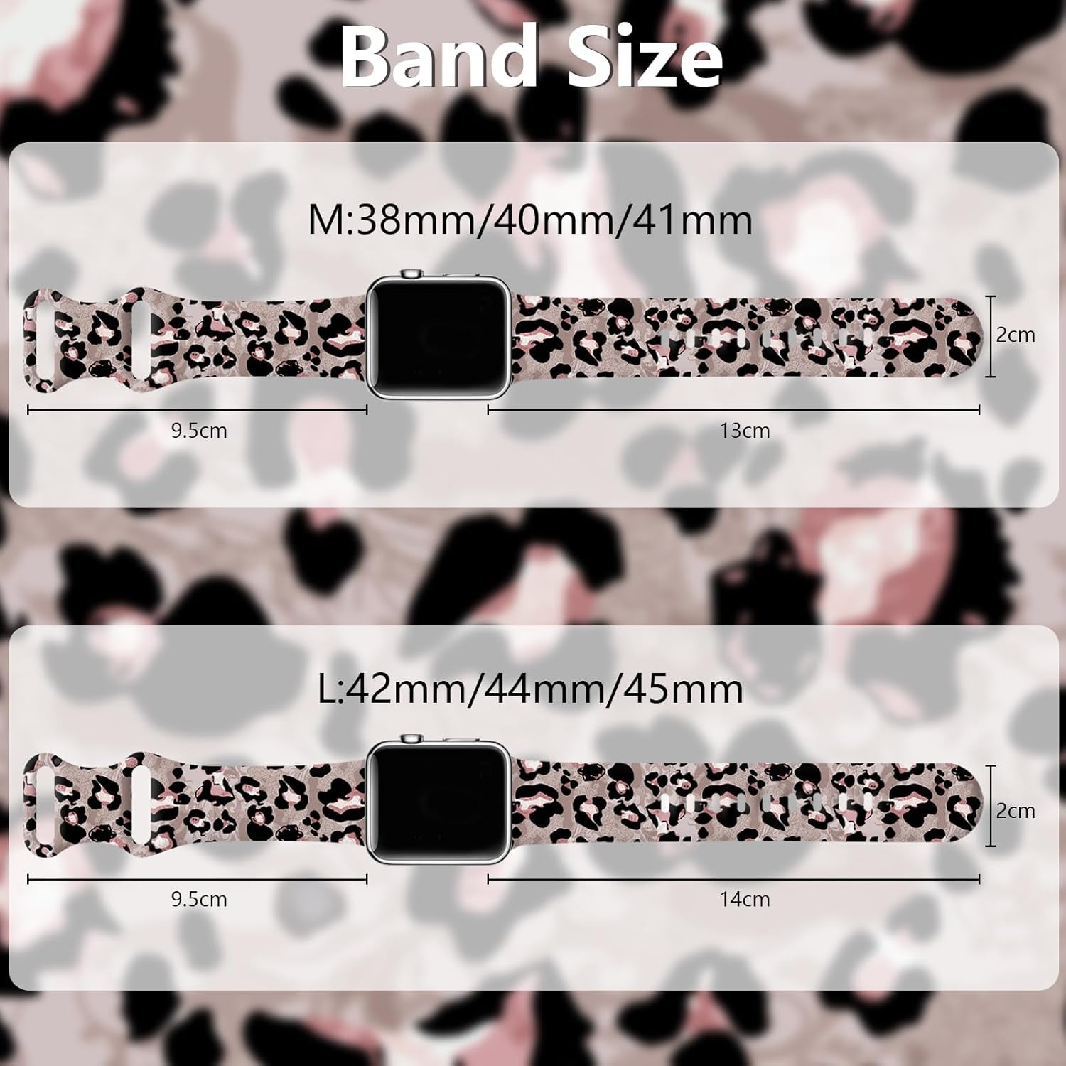 Leopard Print Compatible with Apple Watch Band for Women Girls 38Mm 40Mm 41Mm, Cheetah Print Sport Strap for Iwatch Series Ultra SE 8 7 6 5 4 3 2 1, Brown Leopard