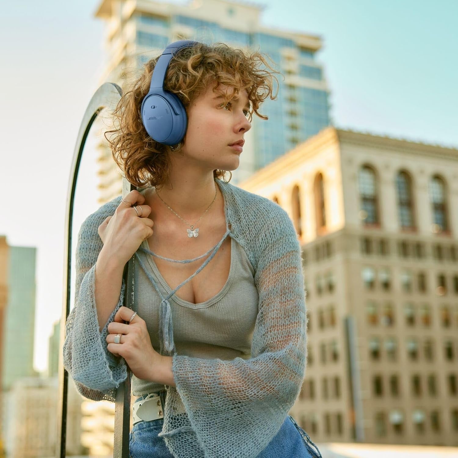 Quietcomfort Bluetooth Headphones, Wireless Headphones, over Ear Noise Cancelling Headphones with Mic, up to 24 Hours of Battery Life, Blue Dusk - Limited Edition Color