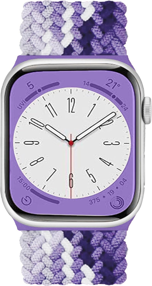 Braided Solo Loop Compatible with Apple Watch Bands 38Mm 40Mm 41Mm 42Mm 44Mm 45Mm 49Mm Women Men, Stretchy Elastic Nylon Sport Strap for Iwatch Bands Series 9/8/7/6/5/4/3/2/1/Se/Ultra