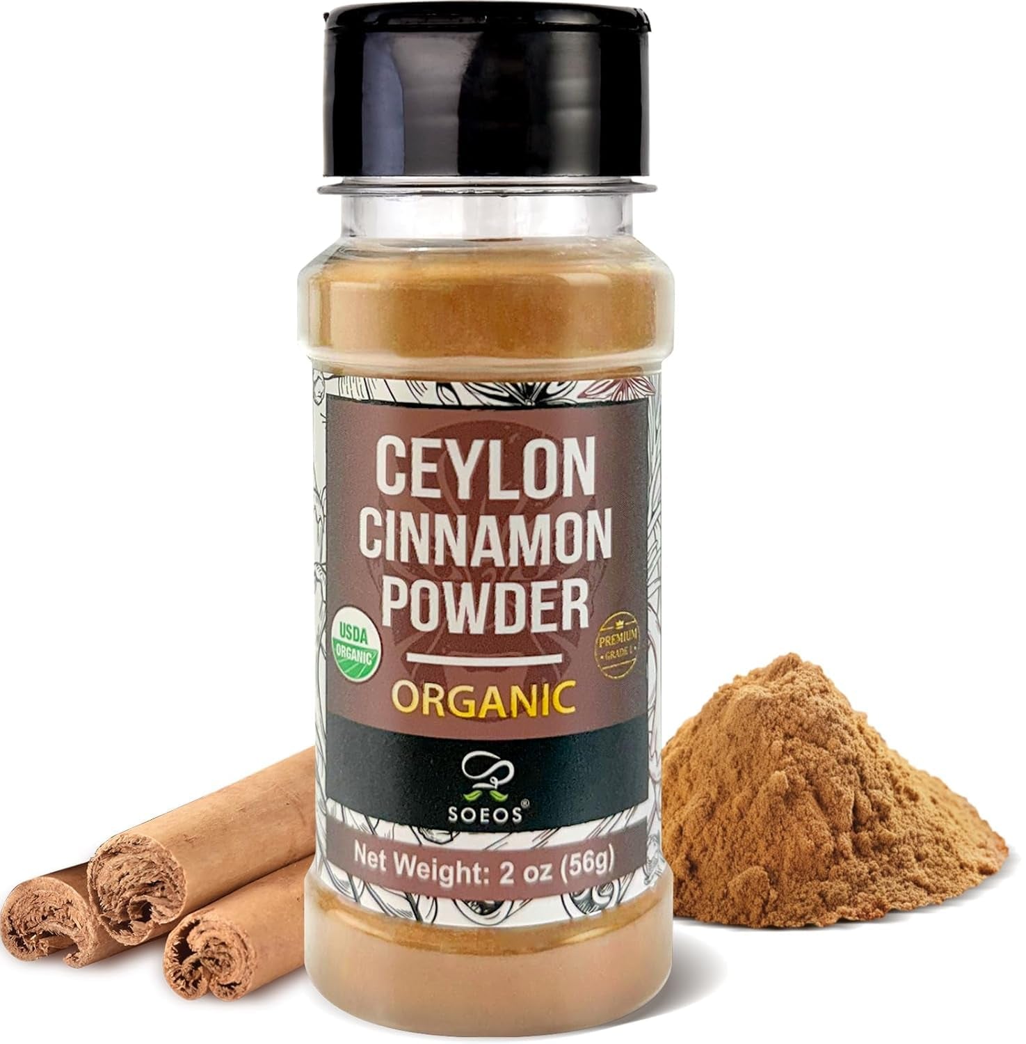 Ceylon Cinnamon Sticks, Organic Ceylon Cinnamon Sticks, Real Cinnamon Sticks Farmed in Sri Lanka, Non-Gmo, Cinnamon for Coffee, Baking, Cooking and Beverages 1 Oz (28G) TLBH