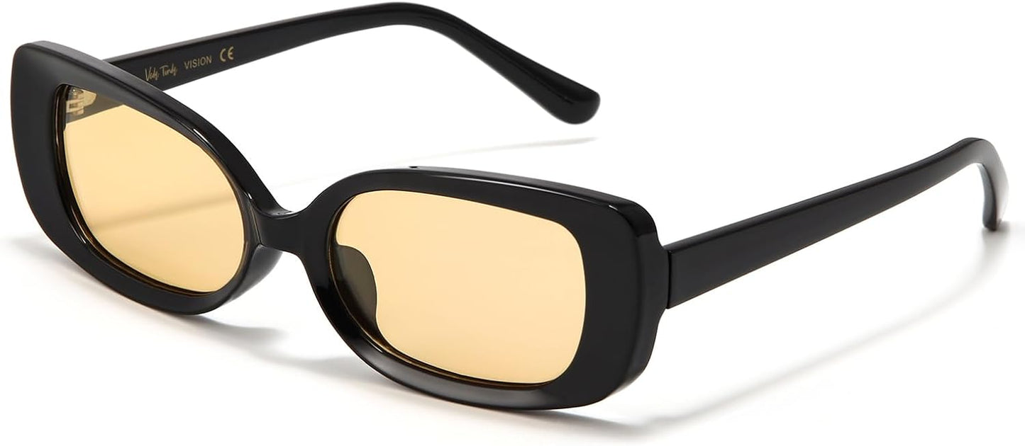 Rectangle Sunglasses Men Tinted Polarized Big Square Retro 90S Vintage Y2K Glasses for Women UV Protection