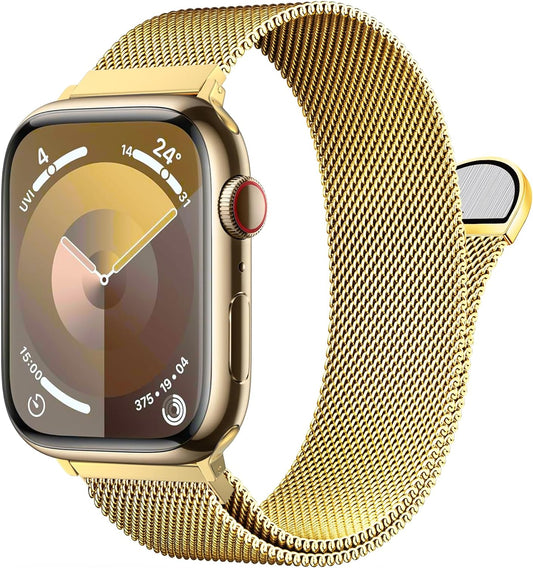 Stainless Steel Milanese Loop Compatible with Apple Watch Band 38Mm 40Mm 41Mm 42Mm 44Mm 45Mm 49Mm Men and Women, Mesh Loop Magnetic Clasp Replacement for Iwatch Bands Ultra Series 9 8 7 SE 6 5 4 3 2 1