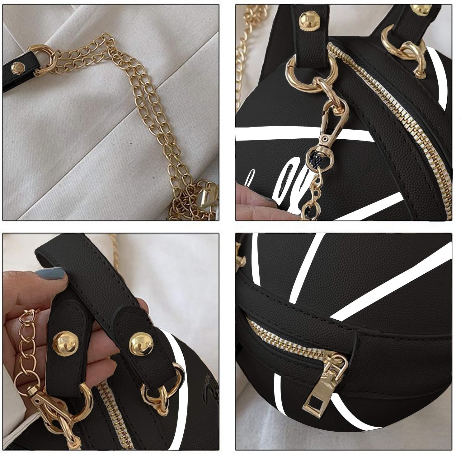 Basketball Purse for Women Novelty Crossbody Purses Small Cute Tote Bag PU Leather round Handbags