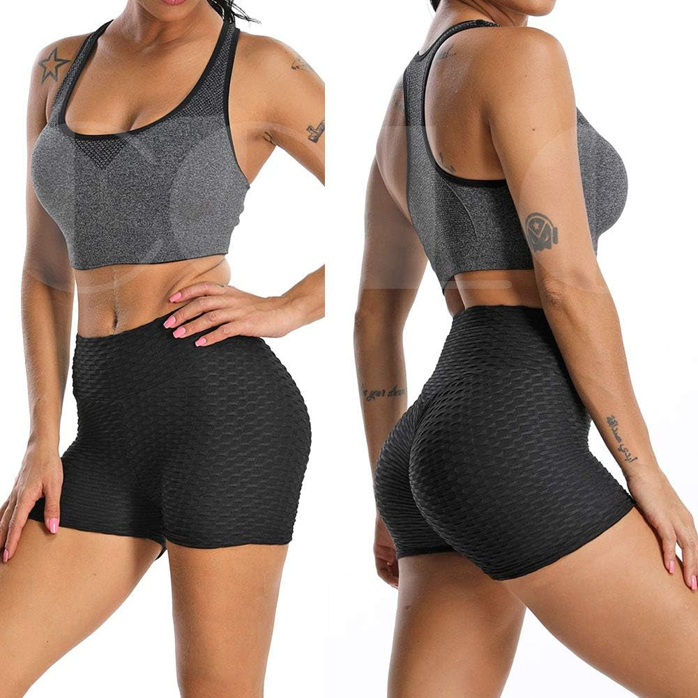 Booty Shorts Naughty Scrunch Butt Lifting Leggings Workout High Waisted Textured Bottom