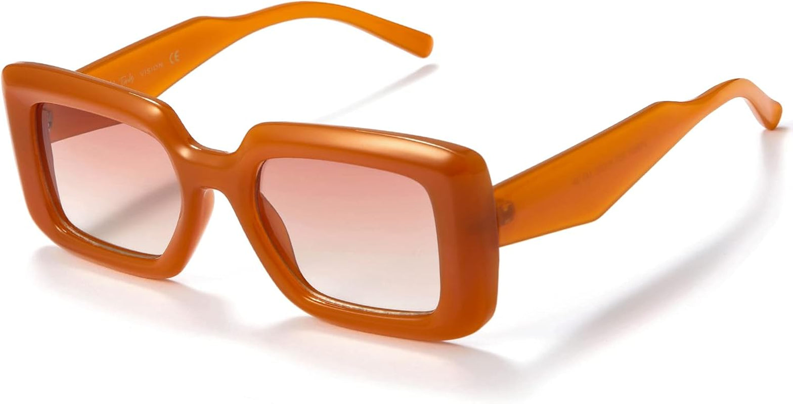 Rectangle Sunglasses Men Tinted Polarized Big Square Retro 90S Vintage Y2K Glasses for Women UV Protection