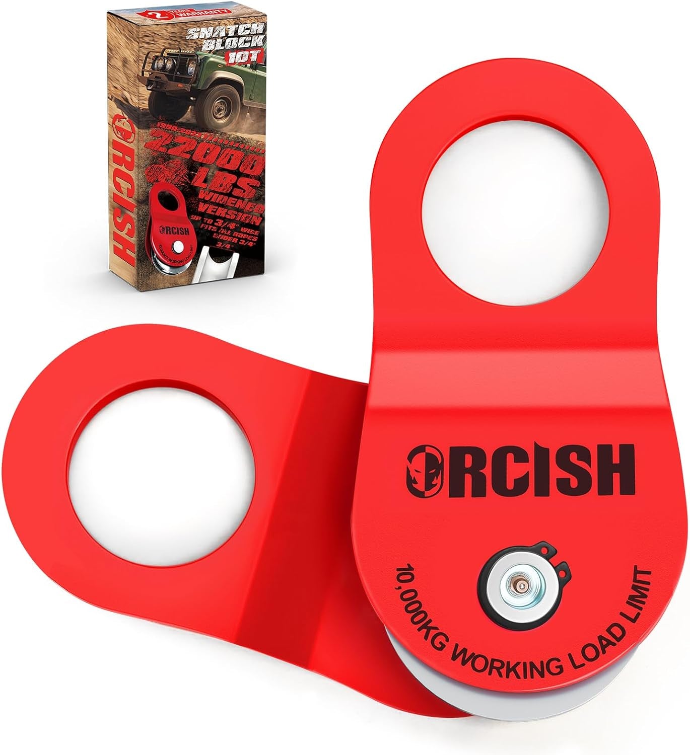 10 Ton Snatch Block, 22,000 LBS Capacity Block and Tackle Pulley System, Work with 0-3/4” Rope, Winch Hook Accessories, Heavy Duty Offroad Recovery Accessory for Truck, Tractor, ATV & UTV