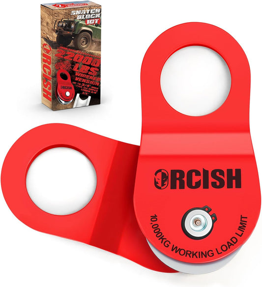 10 Ton Snatch Block, 22,000 LBS Capacity Block and Tackle Pulley System, Work with 0-3/4” Rope, Winch Hook Accessories, Heavy Duty Offroad Recovery Accessory for Truck, Tractor, ATV & UTV