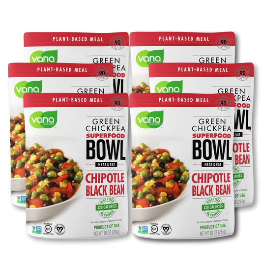 Life'S Foods Plant Based Ready Meal - Green Chickpea Superfood Bowl Heat and Eat Microwaved Cooked Bowl | Product of the USA (Chipotle & Black Bean, Pack of 6)