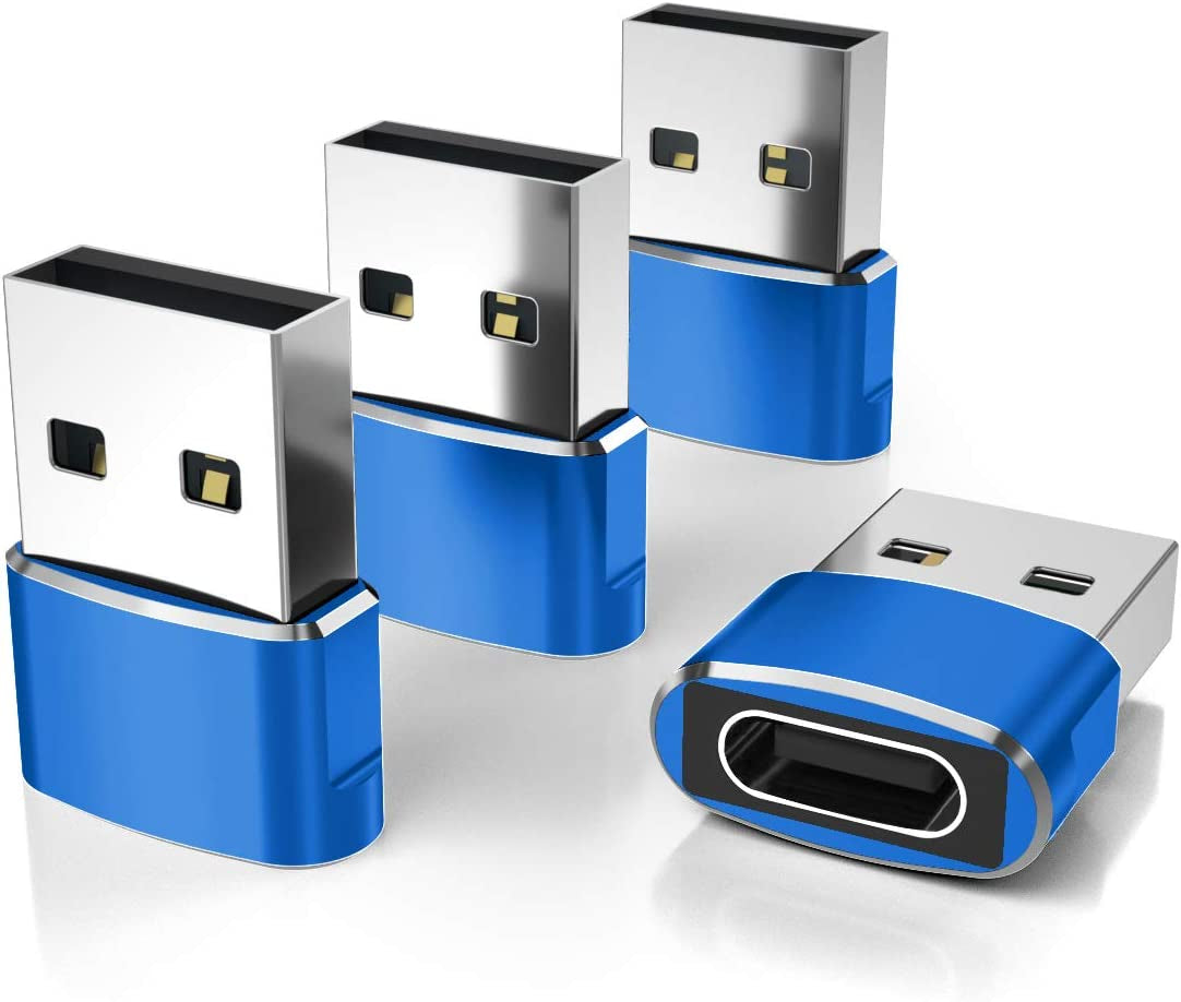 USB to USB C Adapter 4 Pack,Usbc Female to a Male Car Charger,Type C Converter for Iphone 16 16E Pro Max,15 14 13 12 Plus,Apple Watch Iwatch 10 9 8,Airpods,Ipad Air Mini 6 7,Samsung Galaxy S25