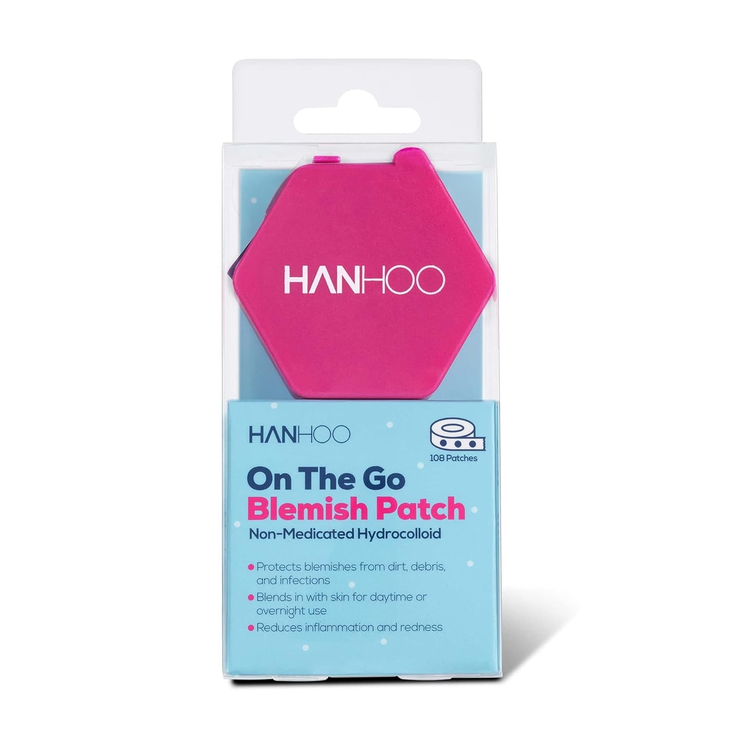on the Go Blemish Patch, 108 Count, Pimple Patch Dispenser, Shrinks Pimples, Protects from Finger-Picking and Dirt, Absorbs Fluid, Acne Spot Patches, Invisible Pimple Patches, Korean Skincare