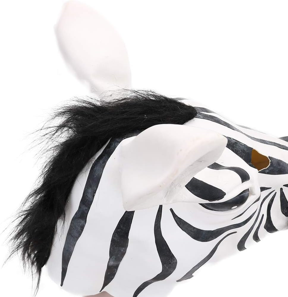 Latex Zebra Head Mask for Halloween Party - Cosplay Costume Party Animal Mask