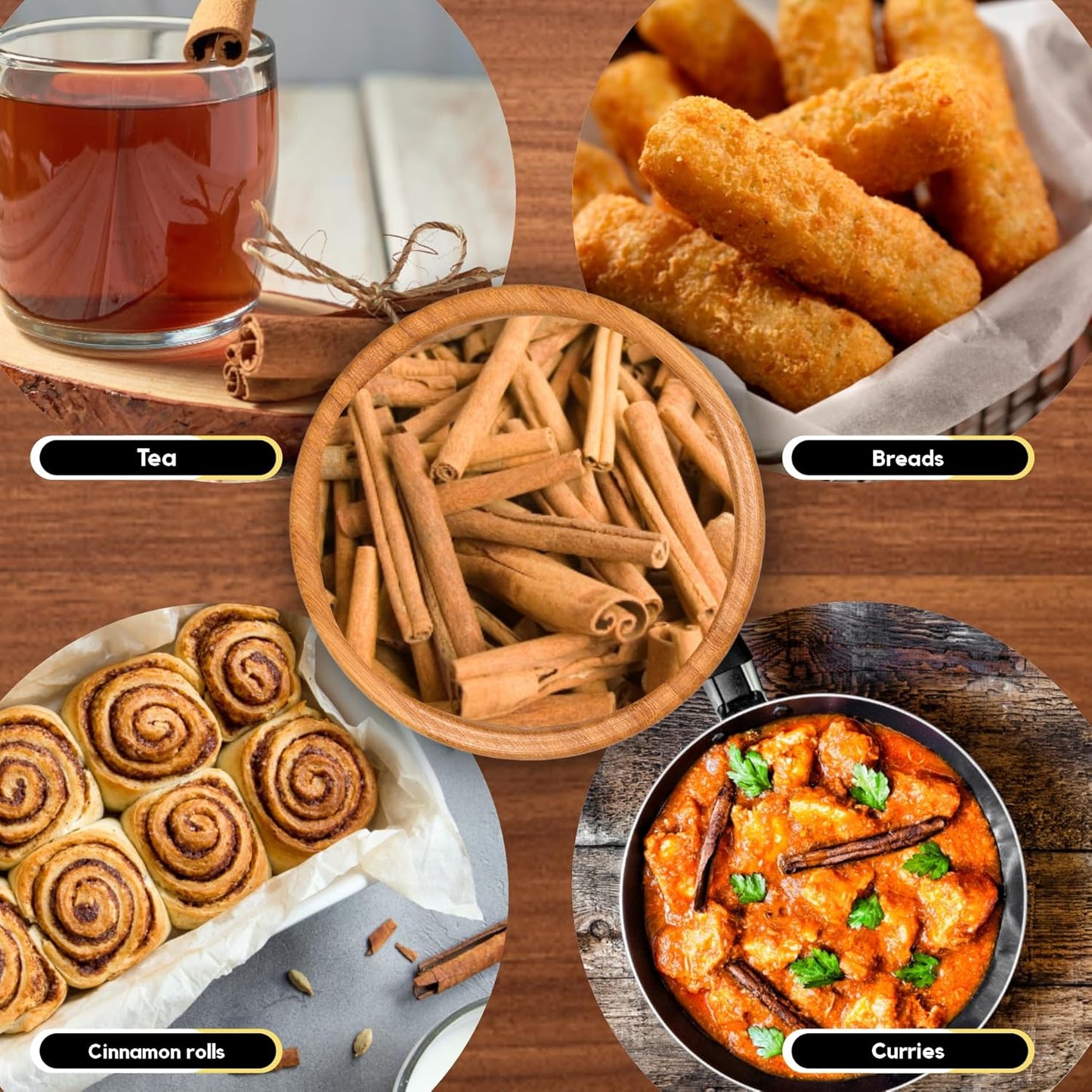 Organic Cinnamon Bark - Ceylon Cinnamon Sticks (Cinnamomum Verum) for Baking & Cooking | Vegan | Preservative Free | Product of India - 227 Gm (8 Oz) Pack of 1 TLBH