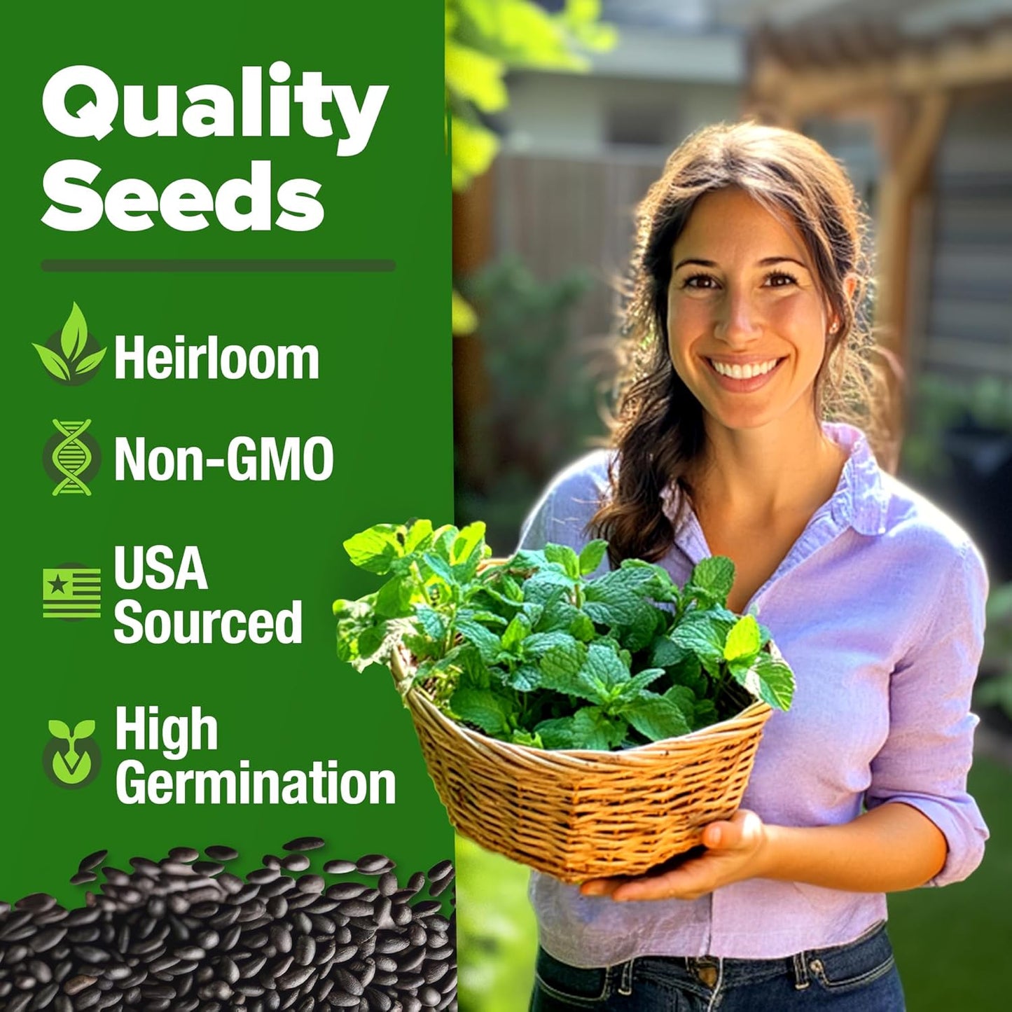 Peppermint Seeds Pack – 2,370 Non-Gmo, Heirloom Mint Seeds for Planting. Grow Peppermint Plants in Your Herb Garden Indoors or Outdoors (Mentha × Piperita) TLBH