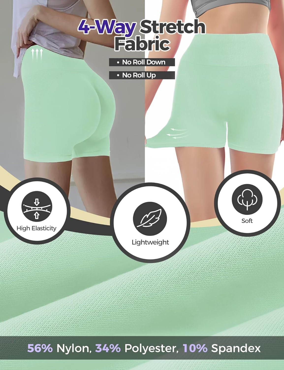 Gym Shorts Women Seamless Scrunch Butt Booty Lifting Workout Shorts High-Waisted Stretchy Yoga Leggings Athletic Shorts Pants for Squat Proof Contour Fitness Sport Running Biker Active Green