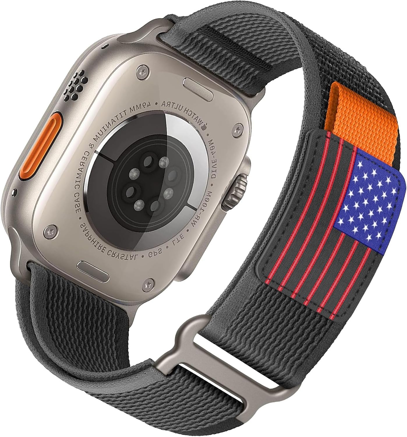 Trail Loop Nylon Band - Compatible with Apple Watch Ultra 2 Band 49Mm 46Mm 45Mm 44Mm 42Mm 41Mm 40Mm 38Mm Men Women,Rugged Braided Elastic Weave Sport Strap for Iwatch Ultra Series 10/9/8/7/6/SE/5/4/3