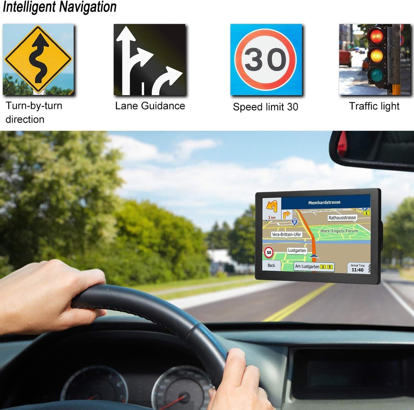 GPS Navigator for Car, Trucker Drivers Commercial 2025 Maps, 9 Inch Navigation System for Semi Truck, Lifetime Map Updates, Spoken Driver Alerts TRUCK DRIVER TRUCK DRIVER