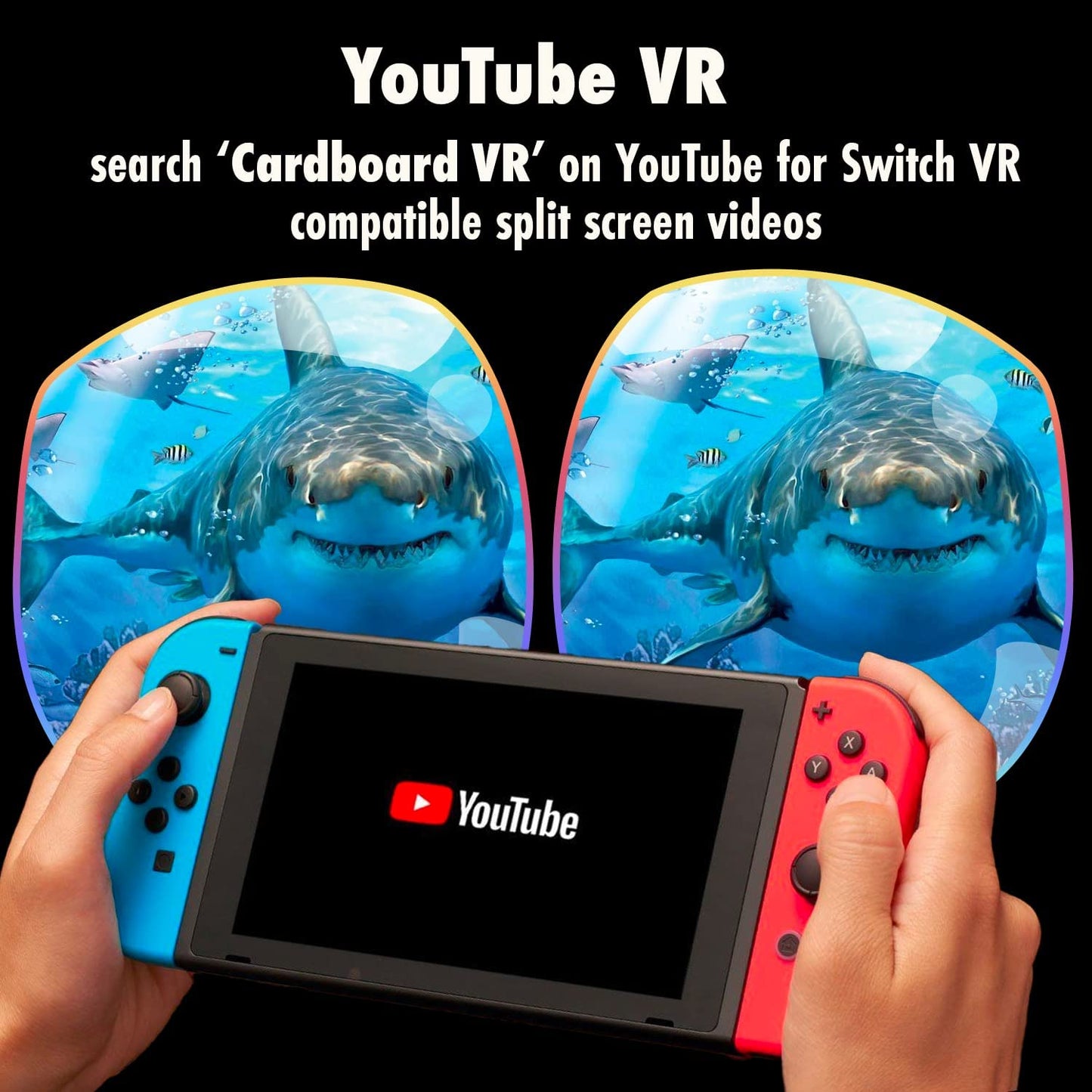 VR Headset Designed for Nintendo Switch & Switch OLED Console with Adjustable Lens for a Virtual Reality Gaming Experience and for Labo VR - Black - Gift Boxed Edition