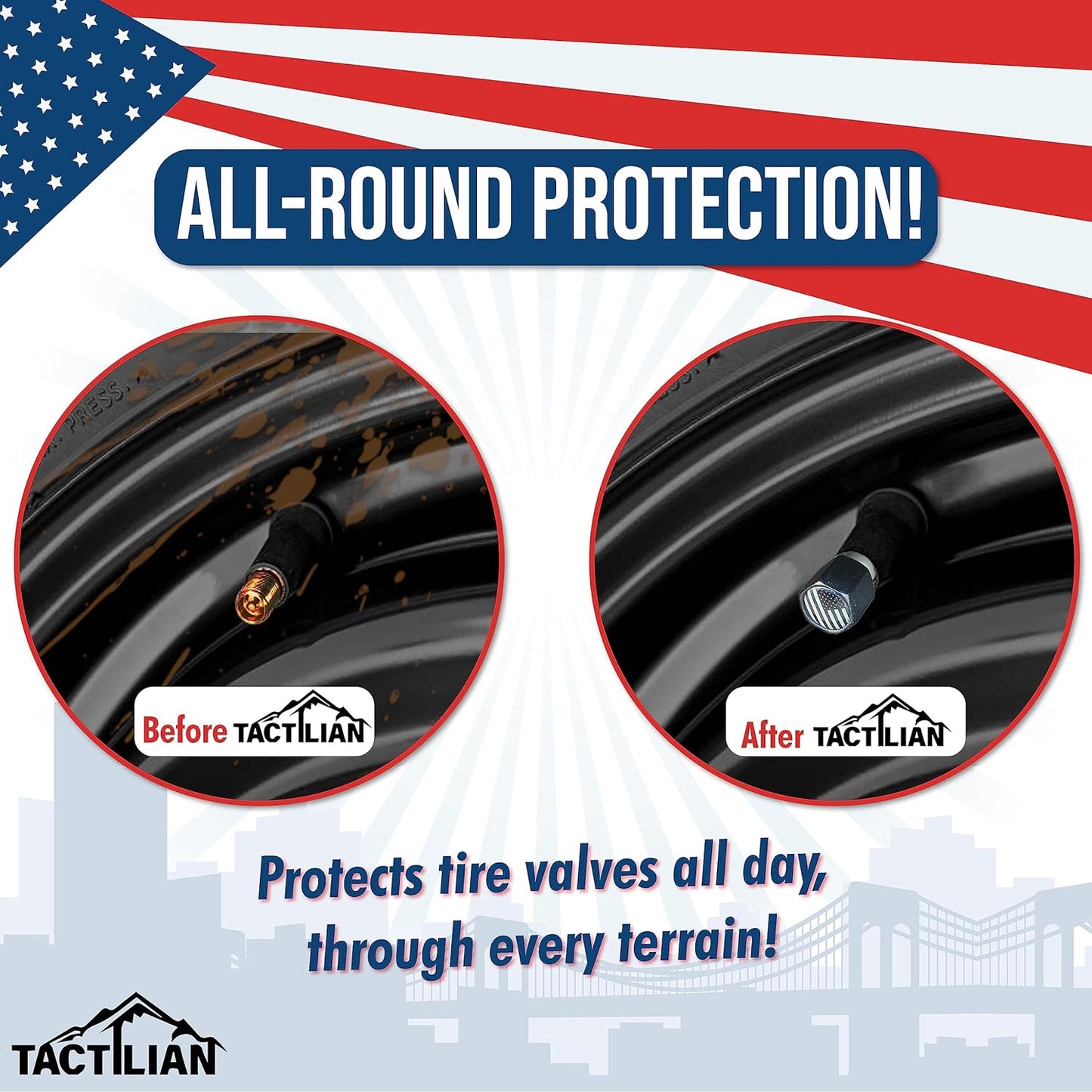 Car Tire Valve Stem Caps for Tesla Model 3, S, X, Y Accessories (4 Pack) Leakproof Aluminum Tire Valve Caps with Rubber O-Rings Compatible with Tesla Model Y Accessories 2023