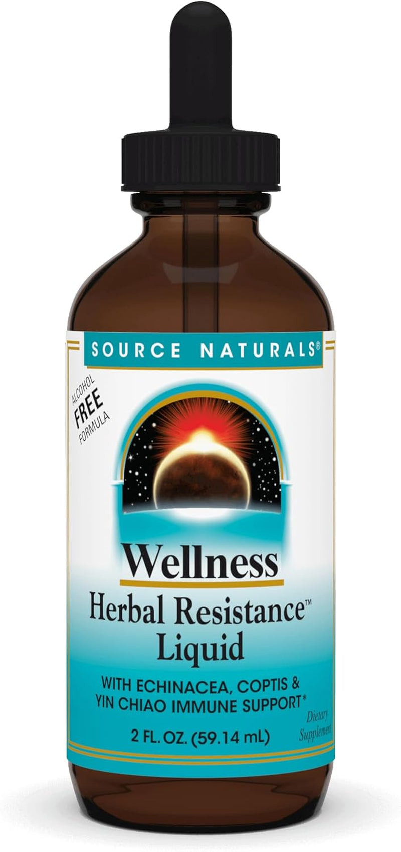Wellness Herbal Resistance Liquid with Echinacea, Coptis, and Yin Chiao, Immune Support* - Alcohol Free - 4 Fliud Oz TLBH
