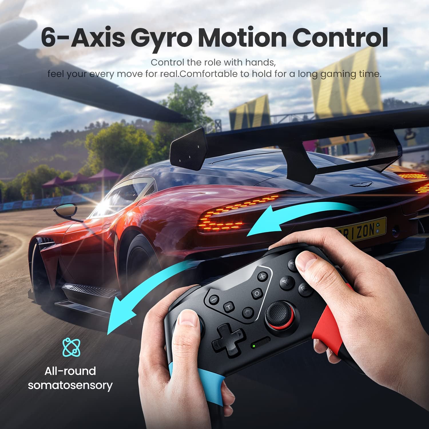 Switch Controllers Compatible with Switch/Lite/Oled, Programming Wireless Pro Controller with Motion Control, Vibration, Wake-Up, Turbo, Screenshot