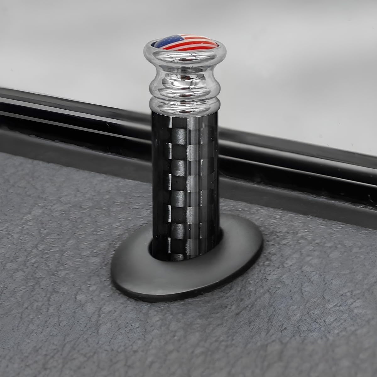 4PCS Car Door Lock Knobs, American Flag Carbon Fiber Door Lock Pin Cover, Decorative Modification Door Lock Bolt Pin Cover, Auto Accessories Universal for SUV, Truck, Van (Red Flag) TRUCK DRIVER