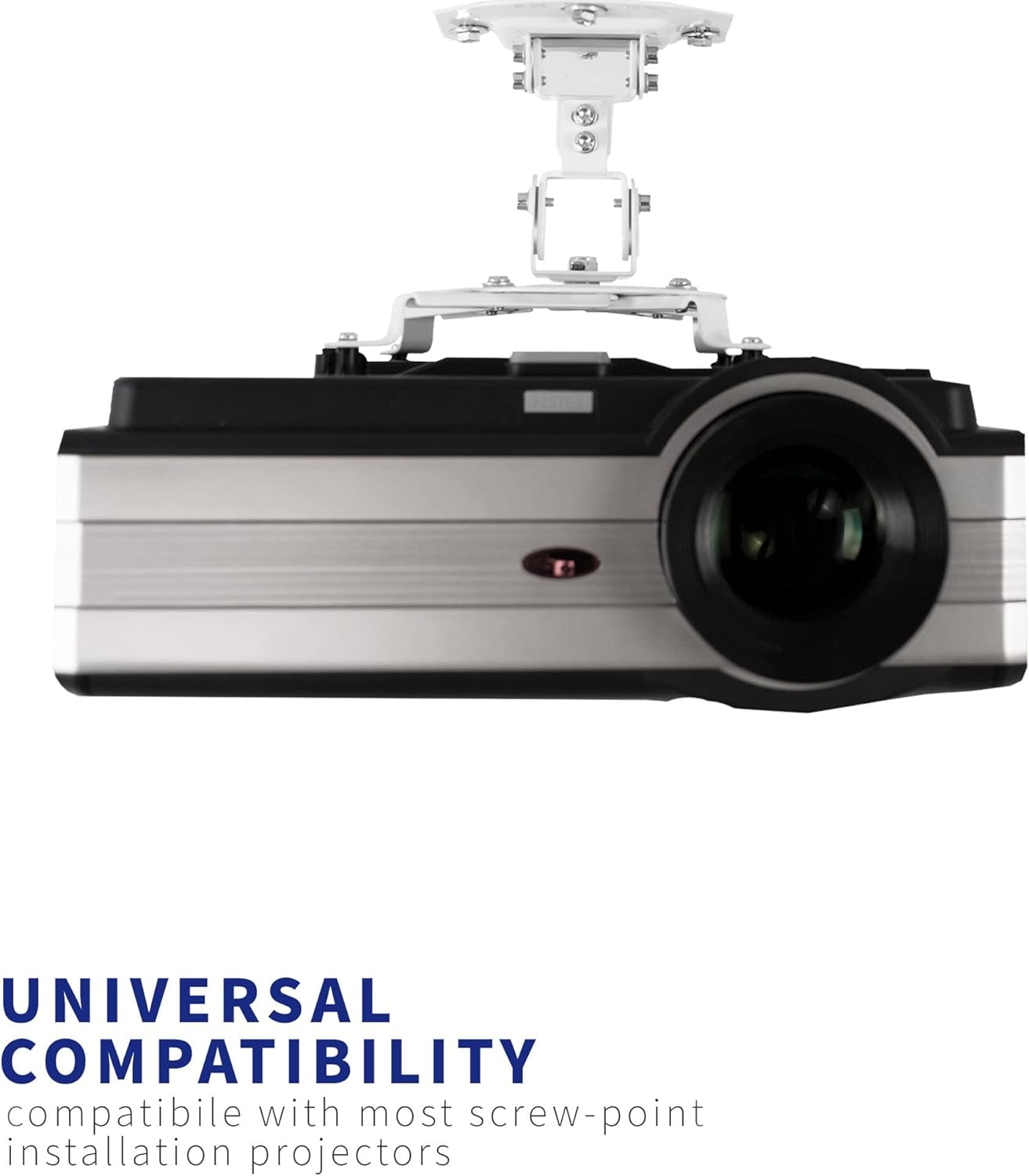 Universal Adjustable Ceiling Projector Mount for Regular and Mini Projectors with Extending Arms, White, MOUNT-VP01W
