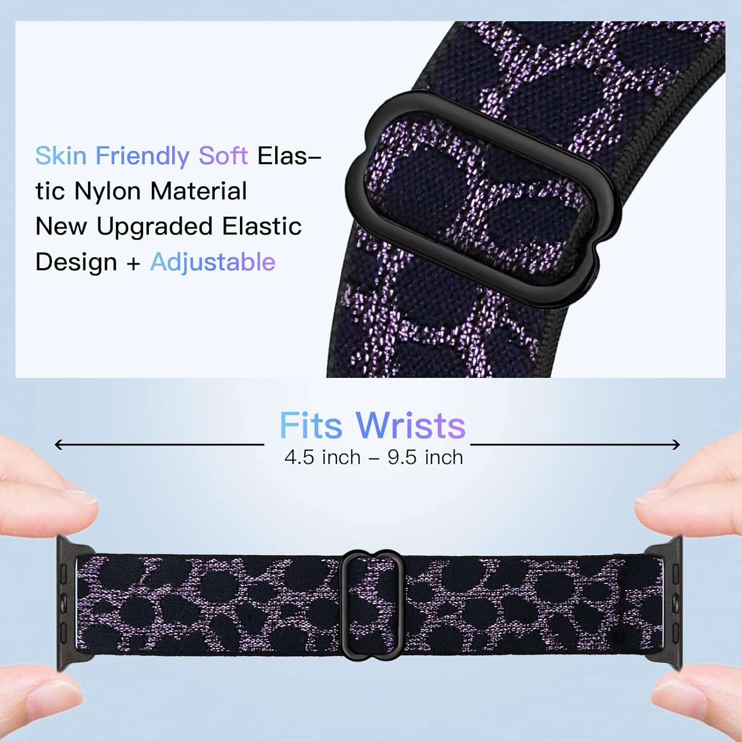 Stretchy Nylon Solo Loop Band Compatible with Apple Watch Band 49/45/44/42Mm 38/40/41Mm, Adjustable Braided Sport Elastic Wristbands Women Men Strap for Iwatch Series Ultra SE 8/7/6/5/4/3/2/1