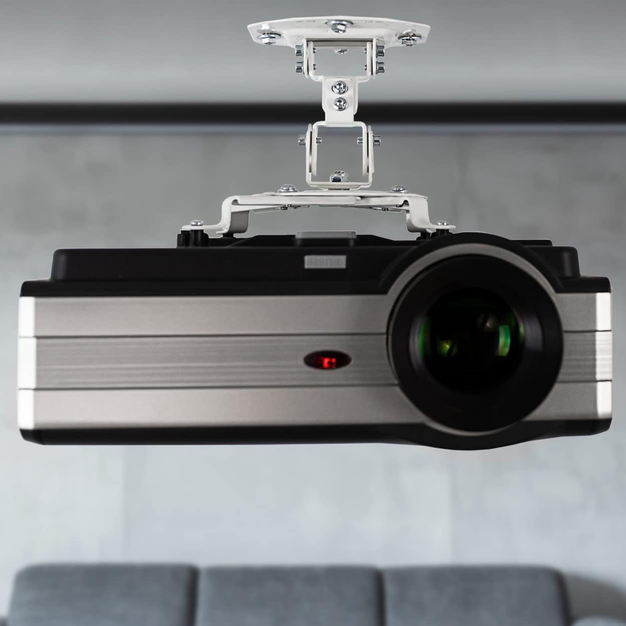 Universal Adjustable Ceiling Projector Mount for Regular and Mini Projectors with Extending Arms, White, MOUNT-VP01W
