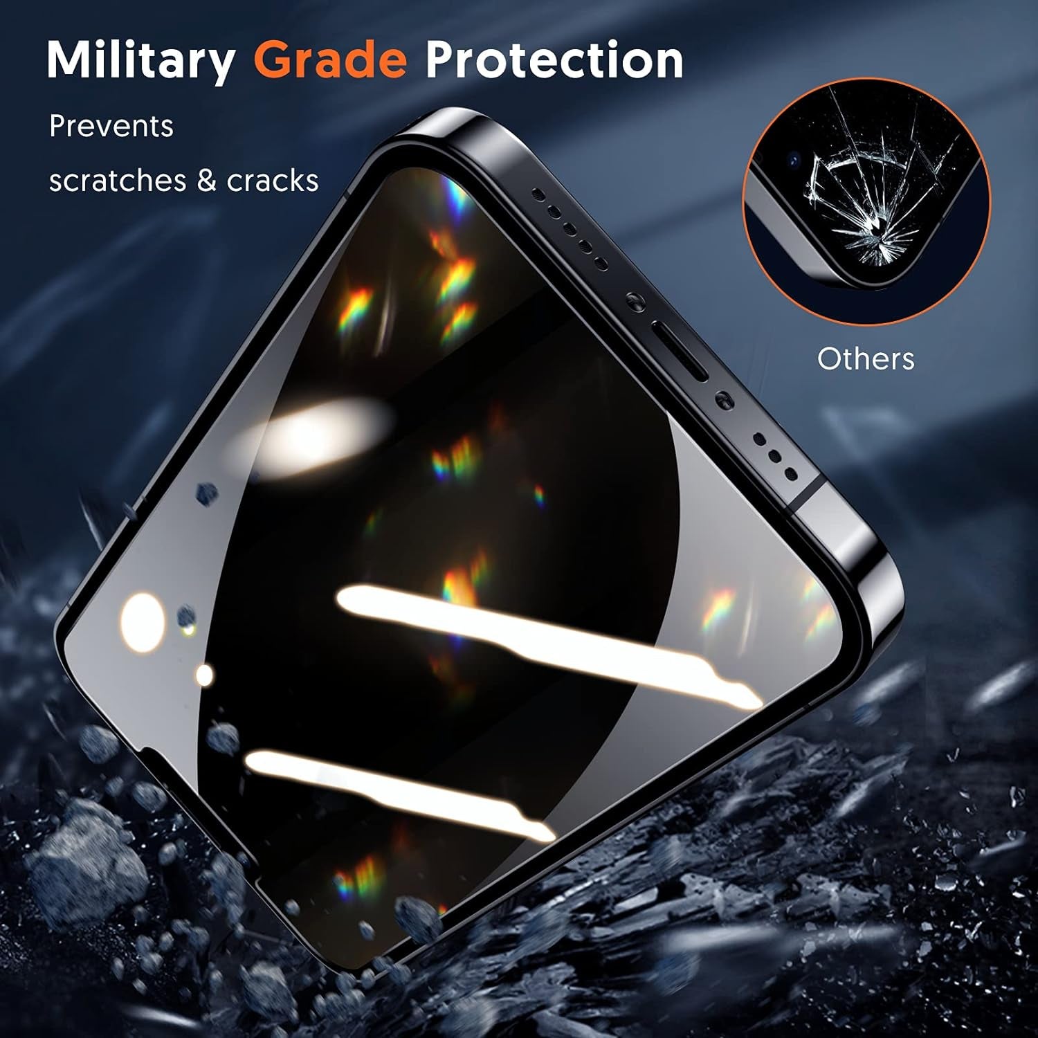 for Iphone 16E/14/13/ 13 Pro Privacy Screen Protector, 2 Pack Privacy Screen, anti Spy Tempered Glass Film with Easy to Install Kit, Accessories 6.1 Inch