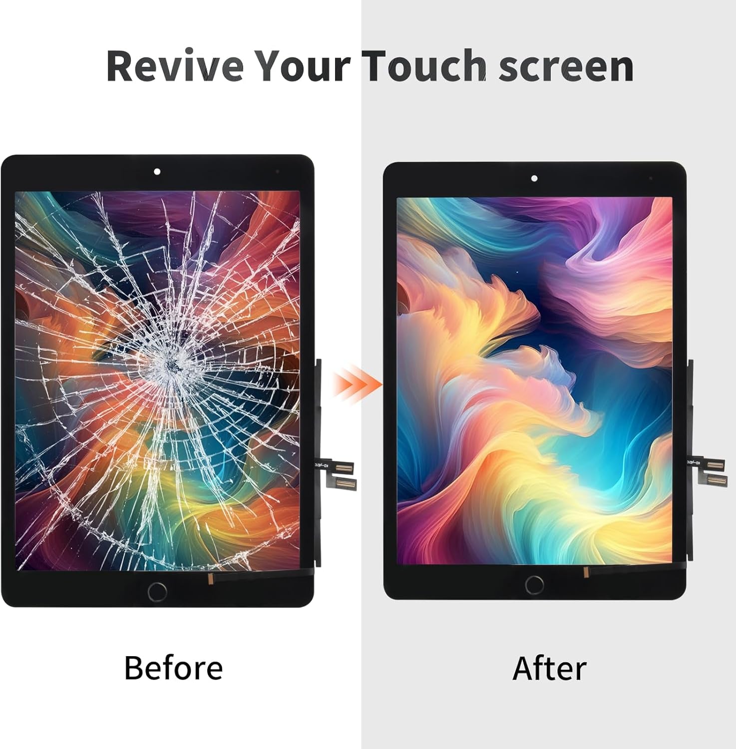 For Ipad 10.2 2021 Screen Replacement for Ipad 9 9Th Gen 2021 Repair Kits for Ipad 10.2" 9Th Touch Screen Digitizer Replacement A2602 A2603 A2604 A2605 with Home Button Black(Without LCD)