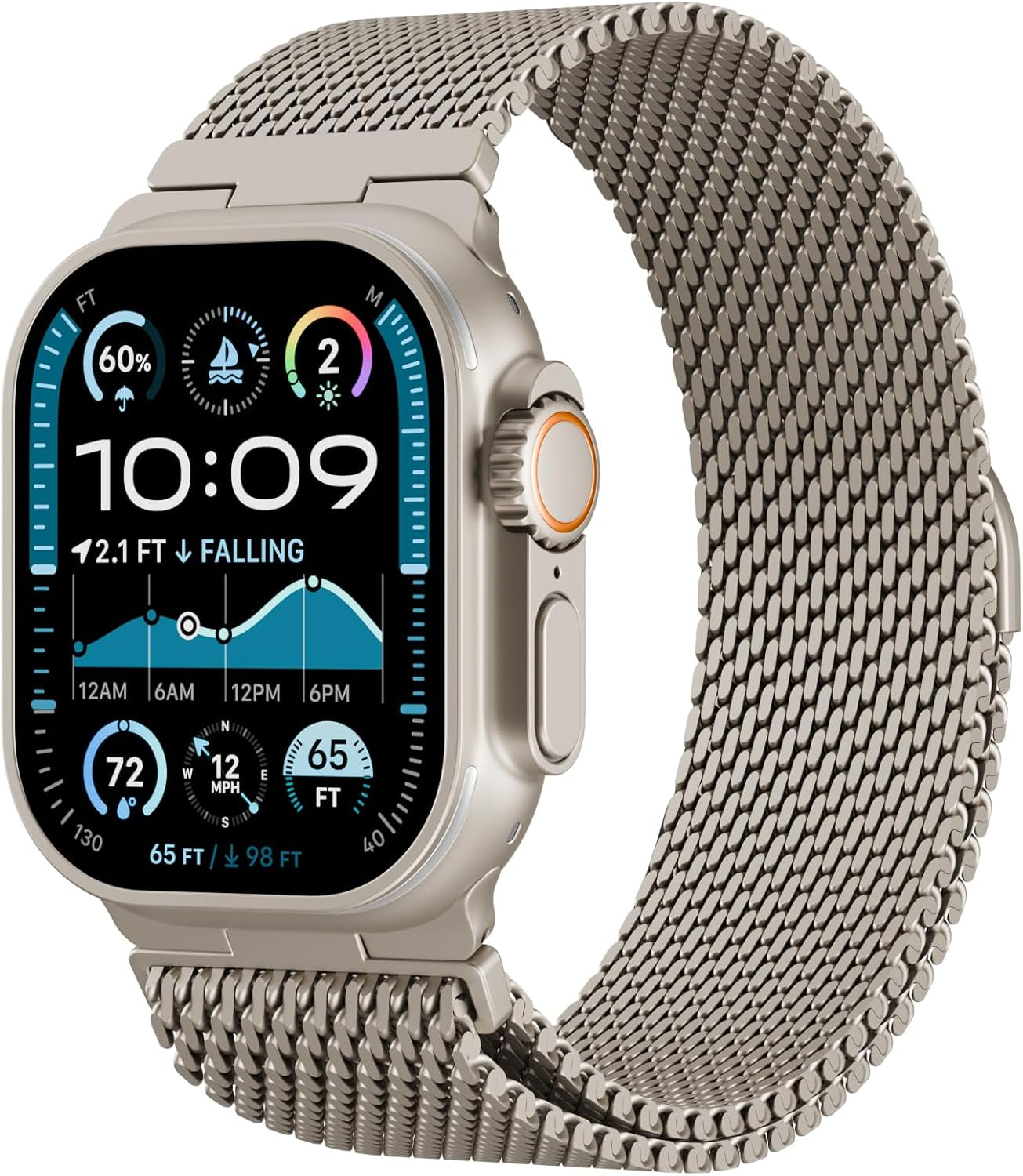 Stainless Steel Magnetic Clasp Band Compatible for Apple Watch 49Mm 46Mm 45Mm 44Mm 42Mm Men Women,Adjustable Metal Loop for Iwatch Ultra2 Ultra Series10/9/8/7/6/5/4 SE3/2/1