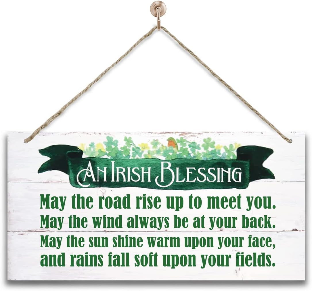Hanging St. Patricks Day Wood Decor Sign, Let the Shenanigans Begin Printed Wood Wall Art Sign, Home Signs Decor, Hanging Door Wood Sign, Shamrock Sign, St Patricks Day Decor, Rustic Farmhouse Decor