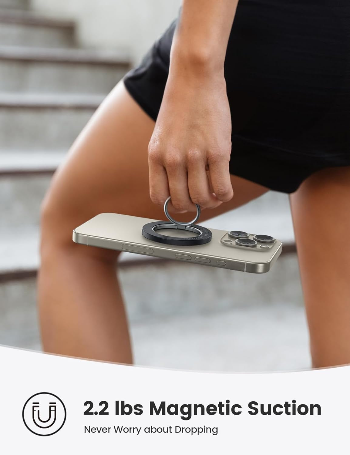 Magnetic Phone Ring Holder for Magsafe, [Flexible 360° Rotation] Magnet Finger Ring Grip Stand Holder, Fit for Iphone 16 15 14 13 12, Pro, Pro Max, Plus, Mag Safe Accessories, Misty Black