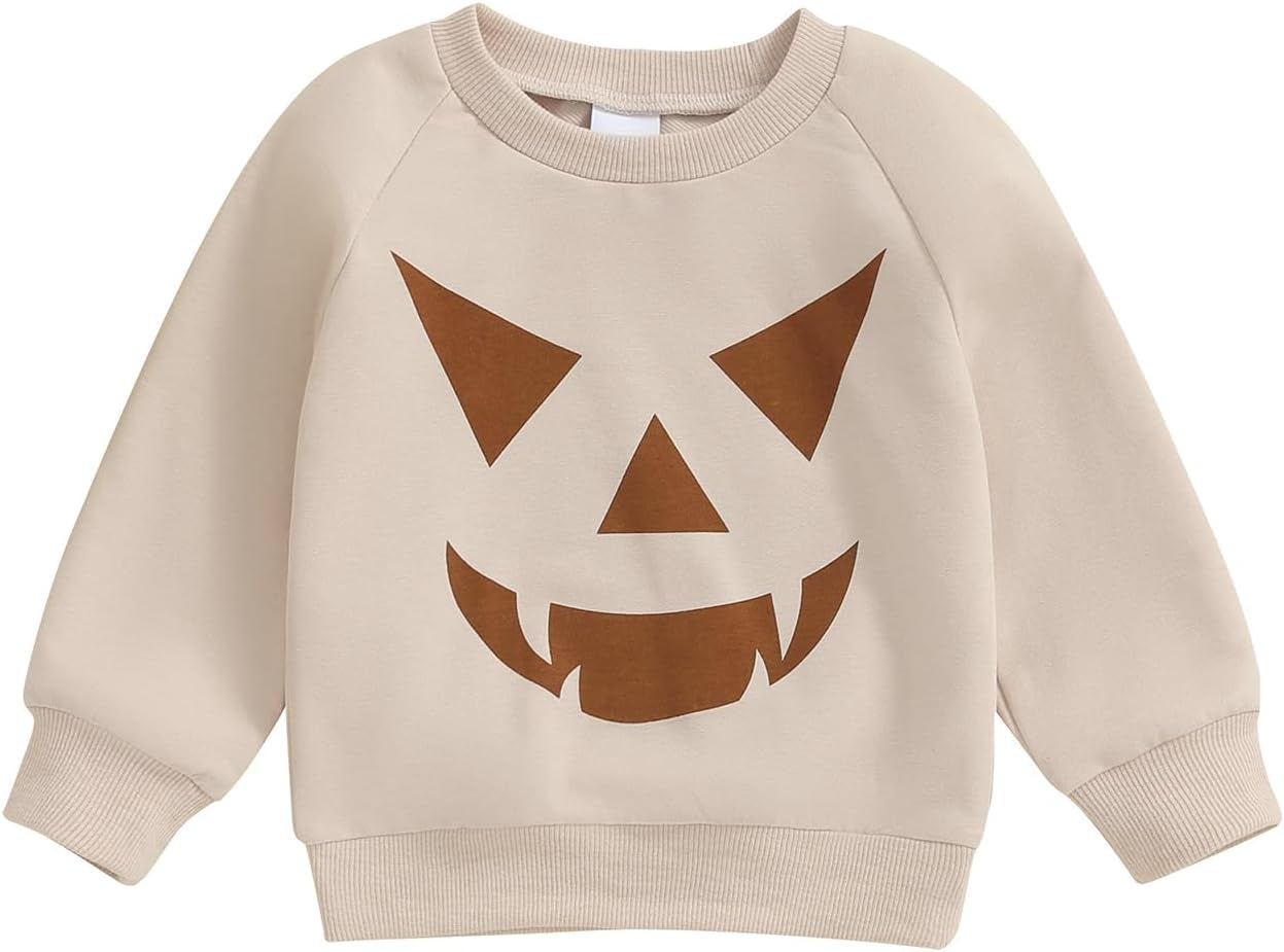 Halloween Baby Girl Boy Outfits Pumpkin Sweatshirt Long Sleeve Hoodies Halloween Baby Costume Toddler Fall Clothes