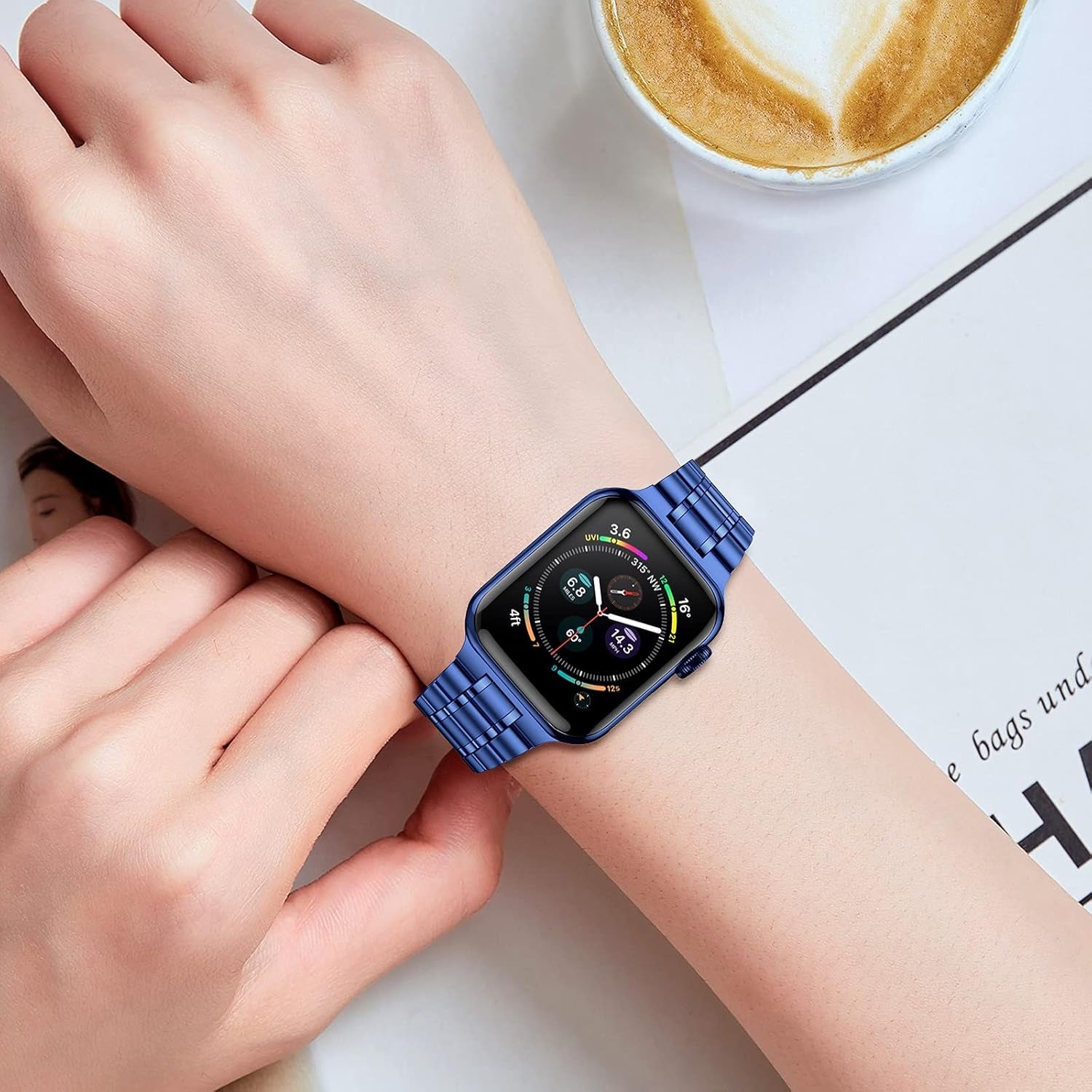 Stainless Steel Bands Compatible with Apple Watch Band 38Mm 40Mm 41Mm 42Mm 44Mm 45Mm Woman Men, Adjustable Metal Replacement Strap for Iwatch Apple Watch Series 9 8 7 6 5 4 3 2 1 SE