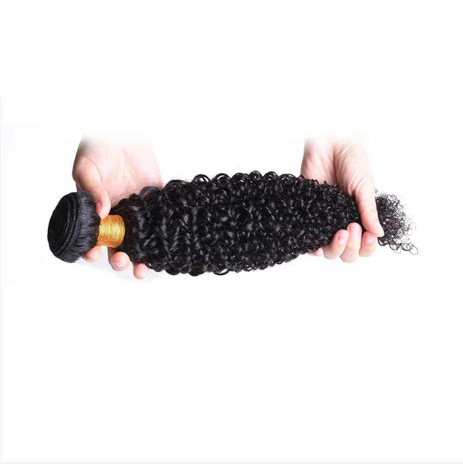 Kinky Curly Bundle Human Hair 10 Inch 8A Unprocessed Virgin Remy Kinky Curly Human Hair 1 Bundle Virgin Hair Kinky Curly 1 Bundle (100G) Natural Color (10") …