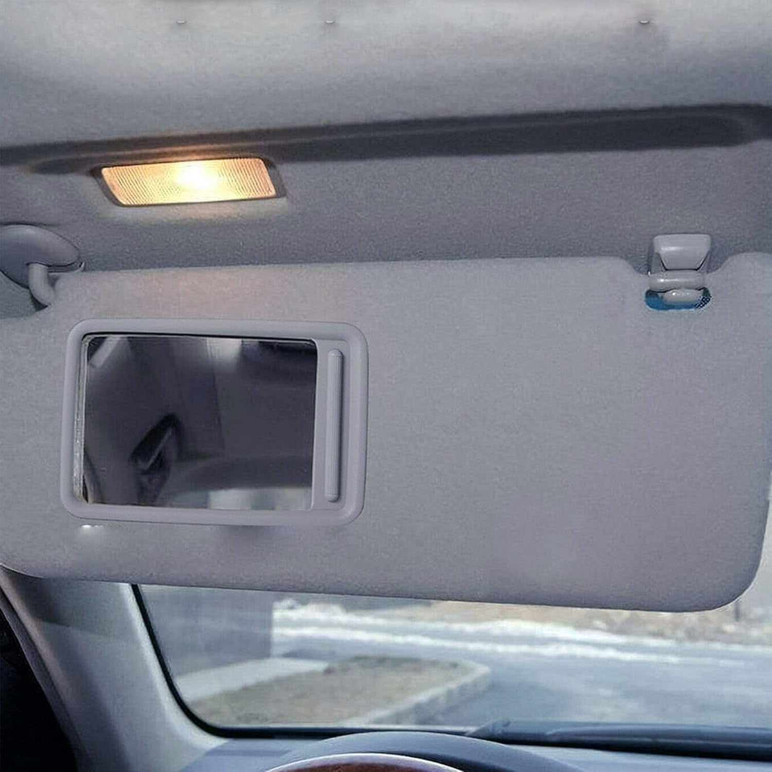 Front Left Driver Side Sun Visor with Vanity Light Compatible with Toyota RAV4 2006-2013 Replaces# 74320-42501-B2 74320-42500-B0 (Gray)