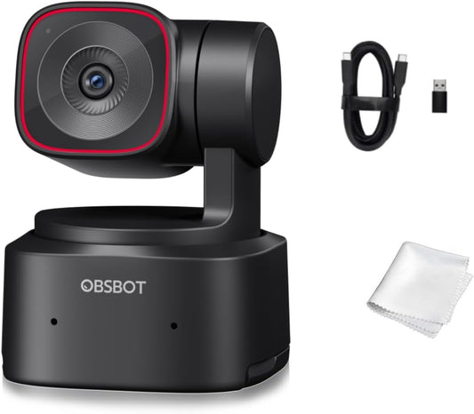 Tiny 2 Lite Ai-Powered 4K UHD PTZ Webcam,1/2" CMOS Sensor 4X Digital Zoom, AI Auto Tracking, Auto Zoom, Gesture Control 2.0, Beauty Mode,Preset Modes,Livestream for Game/Meeting/Online Educate