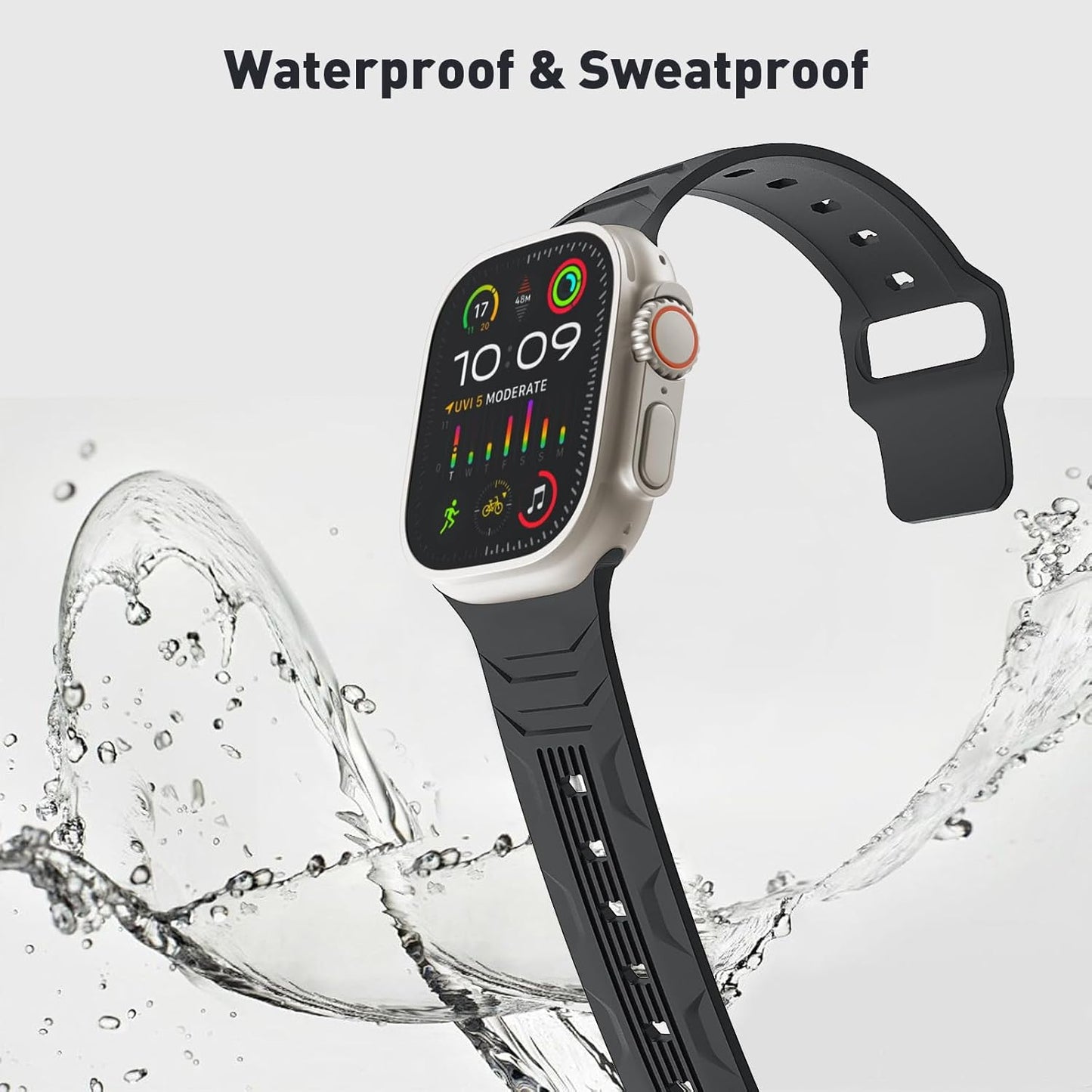 Watch Band Compatible with Apple Watch Series 9 8 7 6 5 4 3 2 1 SE Women Men,Fashion Linear Patterned Design Replacement Silicone Sport Wristband Strap