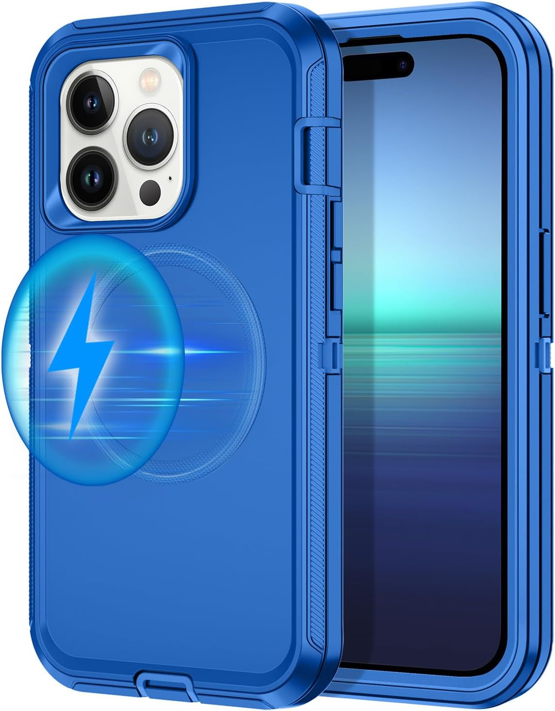 For Iphone 16E Case [Compatible with Magsafe] Shockproof 3-Layer Full Body Protection [Without Screen Protector] Rugged Heavy Duty Cover Case for Apple Iphone 16E 6.1",Turquoise