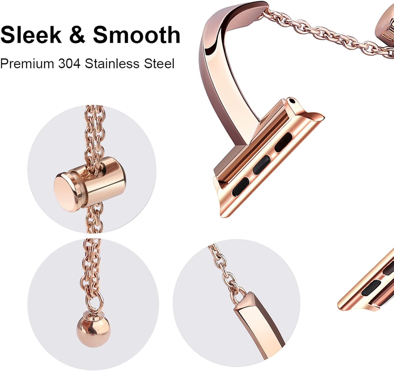Stainless Steel Band Compatible with Apple Watch Band 38Mm 40Mm 41Mm 42Mm 44Mm 45Mm Iwatch SE Series 9 8 7 6 5 4 3 2 1, Slim Versatile Bangle Bracelet for Women