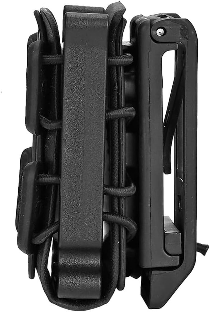 Pistol 9Mm Magazine Pouch Softshell Mag Holder Elastic Cord Retention Tactical Belt Clip Vest Mag Carrier Quick Pull Magazine Pouch